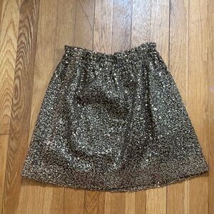 J. Crew Gold Sequin Circle Skirt